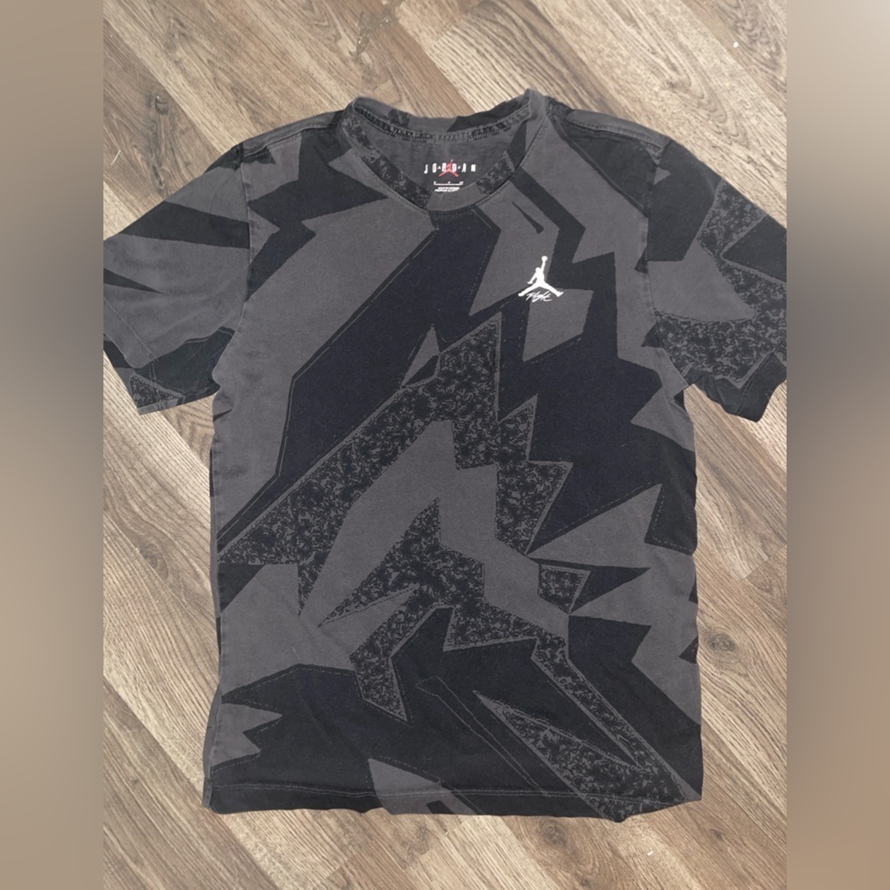 Jordan Black and Gray Geometric Tee